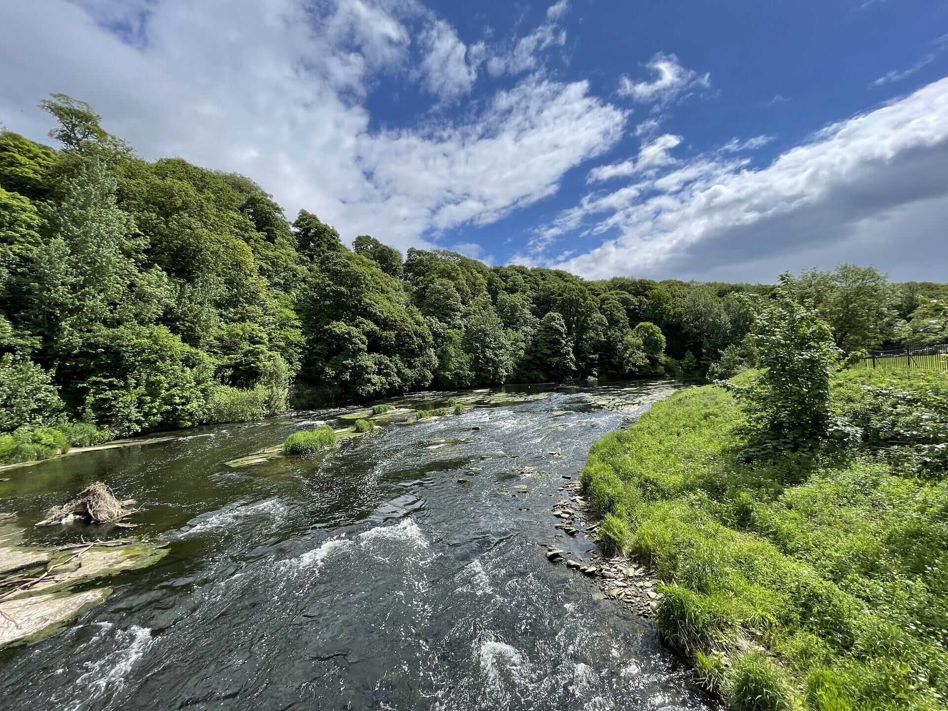 It's not all bad: there's a lovely bridge just past Finchale Priory just below a wooded bank you'll have to climb up.