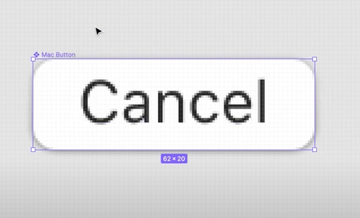 A default button from macOS, recreated in Figma.