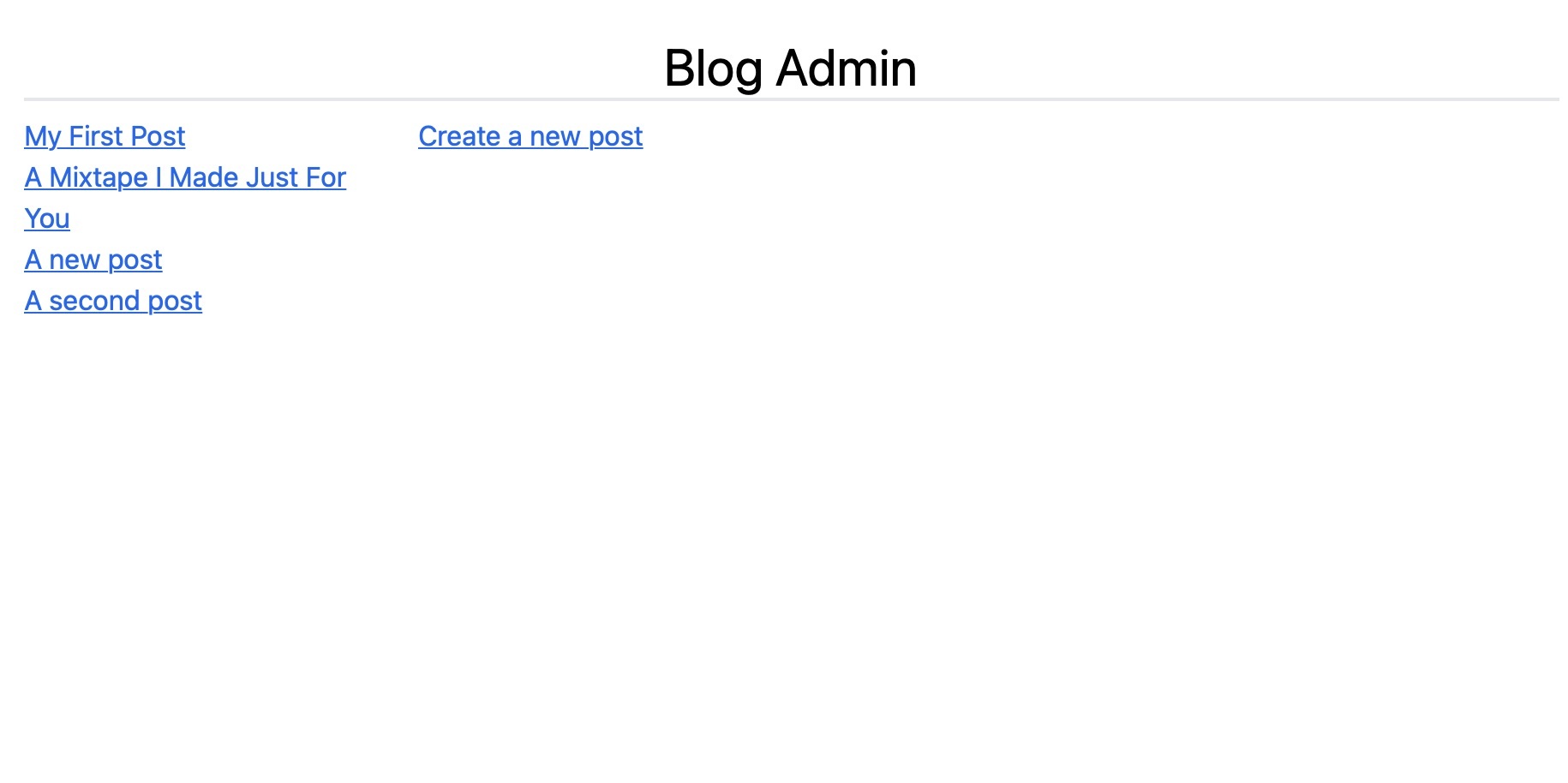 The basic Remix app that you build as part of the blog tutorial. Very basic.