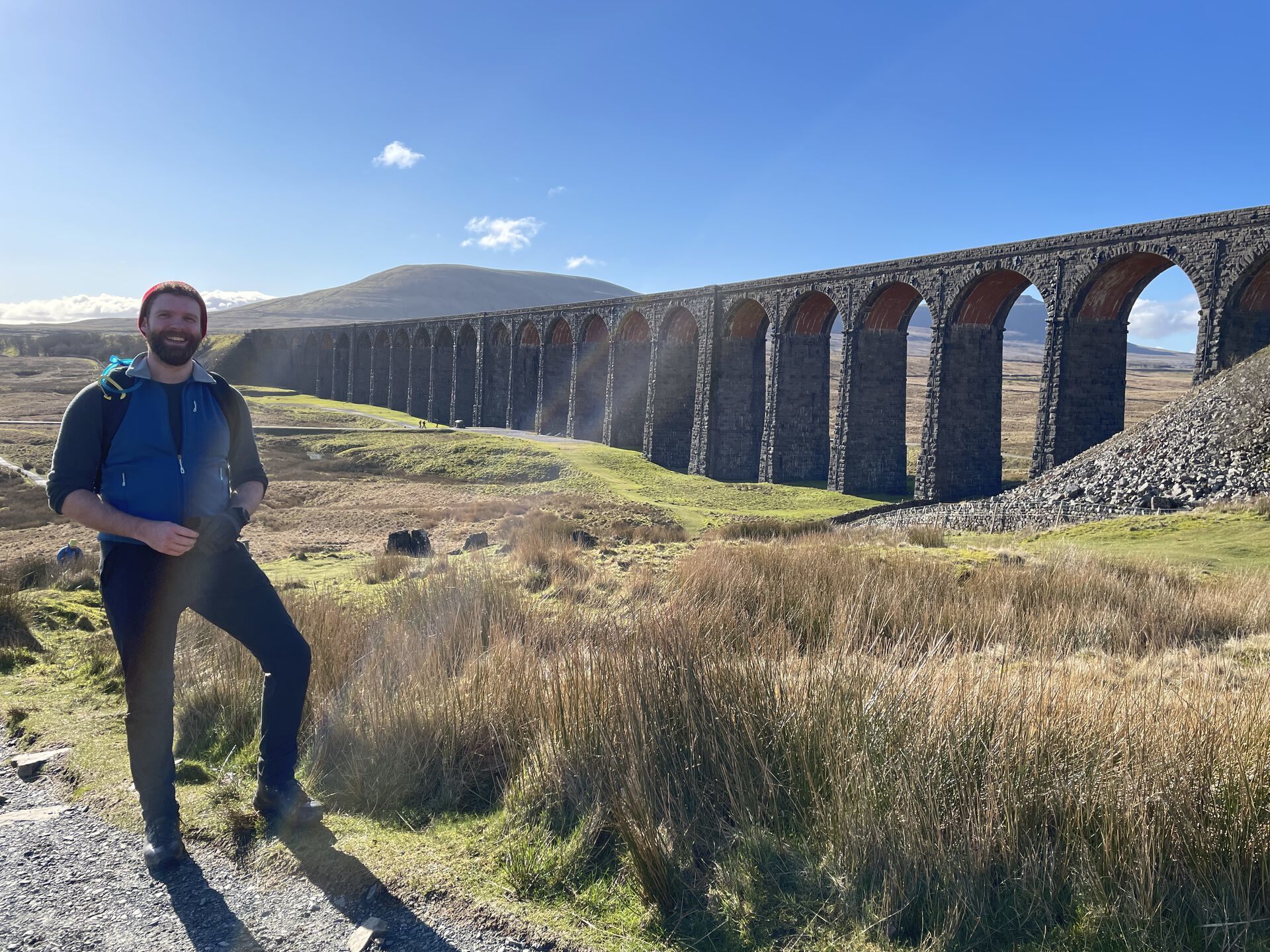 Yours truly at Ribblehead Viaduct on the Yorkshire Three Peaks trail