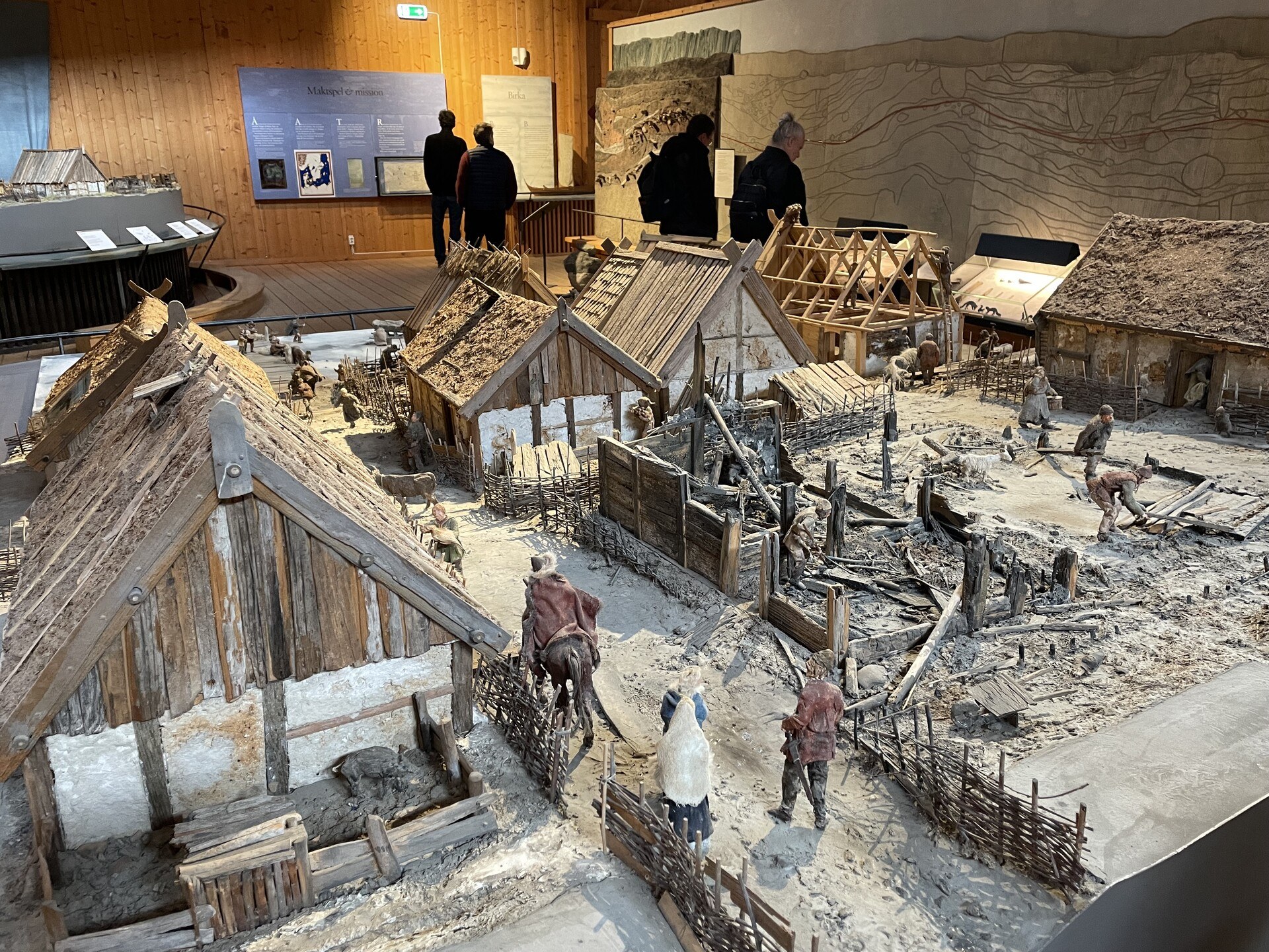 A diorama of grim life in a Viking town a thousand years ago