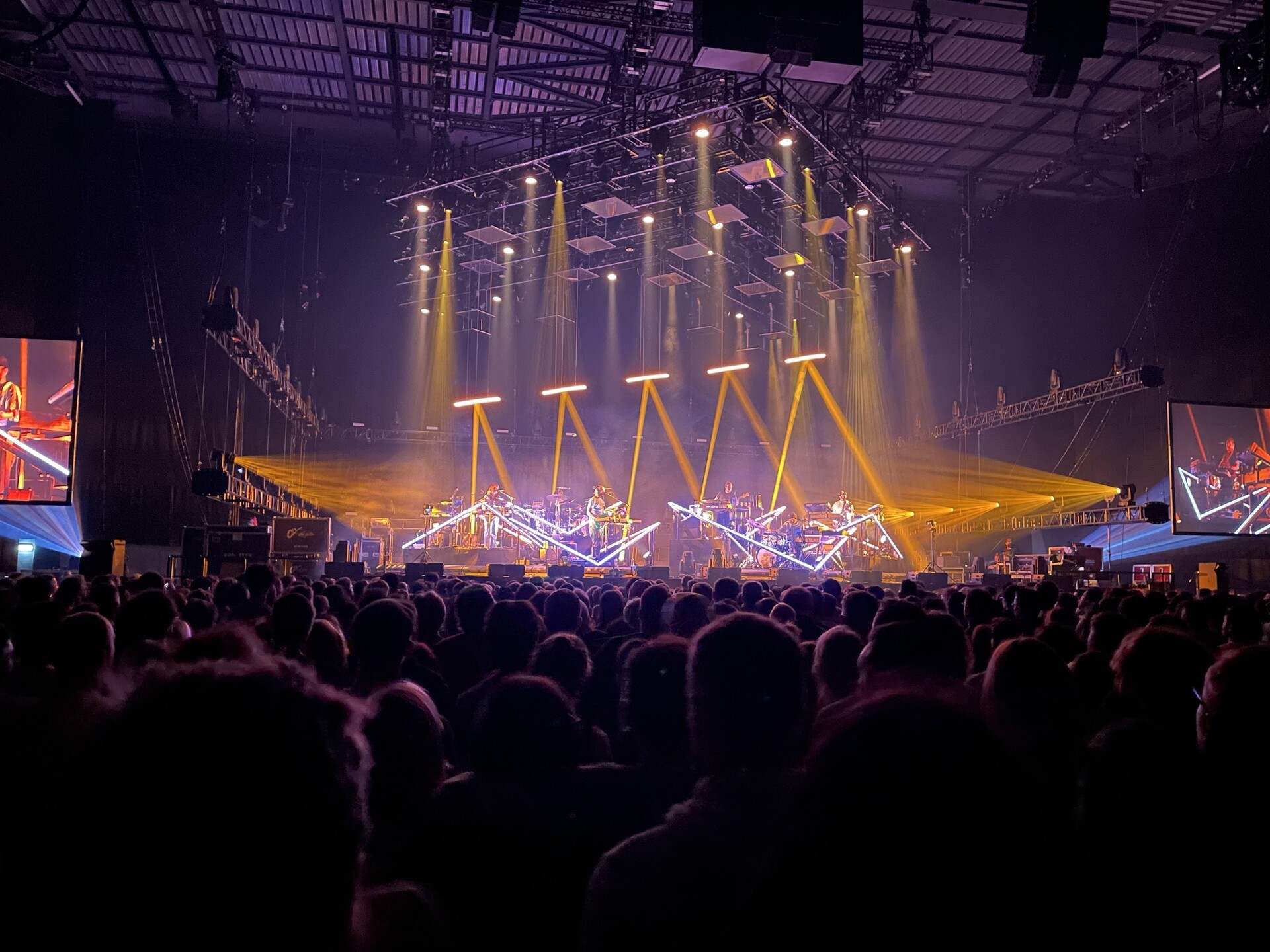 Bon Iver playing at the First Direct Arena in Leeds