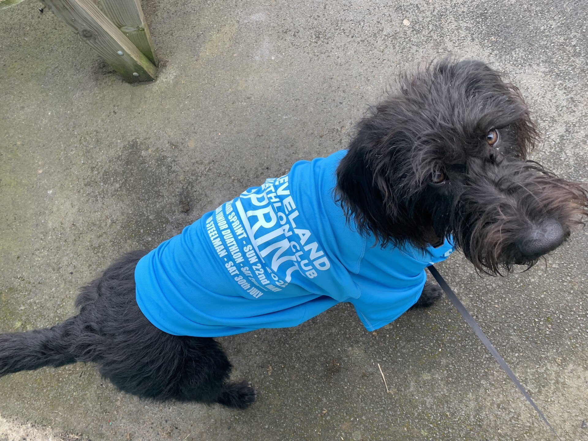 Ghyll wearing a Cleveland Duathlon t-shirt