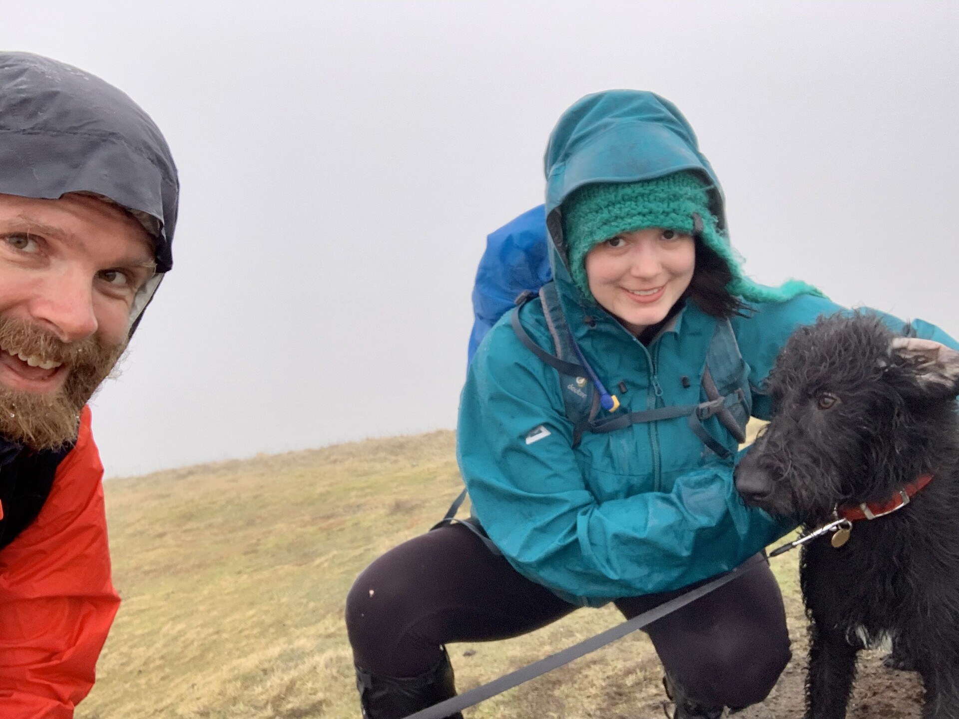 Ghyll, Sam, and I predictably wet on the side of Longlands