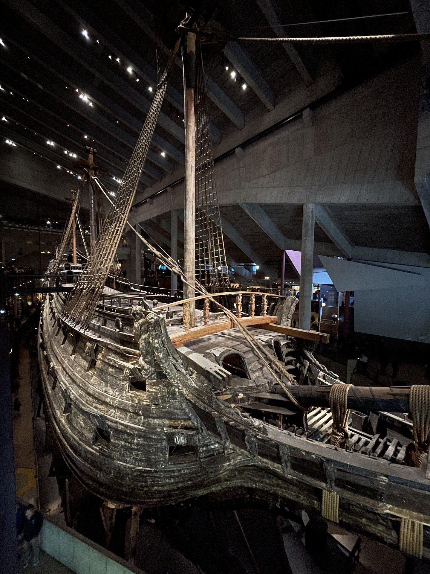 Looking down on Vasa from forward starboard